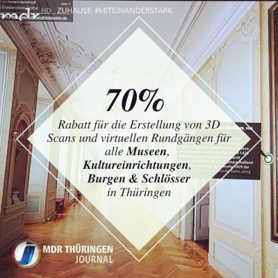70% Rabatt auf 3D Scans und virtuelle Rundgänge