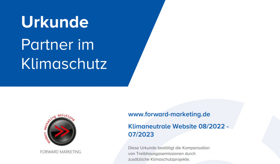 Unsere Webseite ist klimaneutral